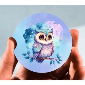Set of 2 Car Coasters, Owl 7 Car‎ Coaster, Neoprene Car Coaster